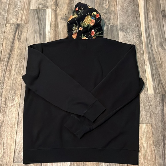 HOLTON Canvas & Cloths Mens Tropical Themed Hoodie Pockets Size 3XL Color Black - Picture 2 of 6